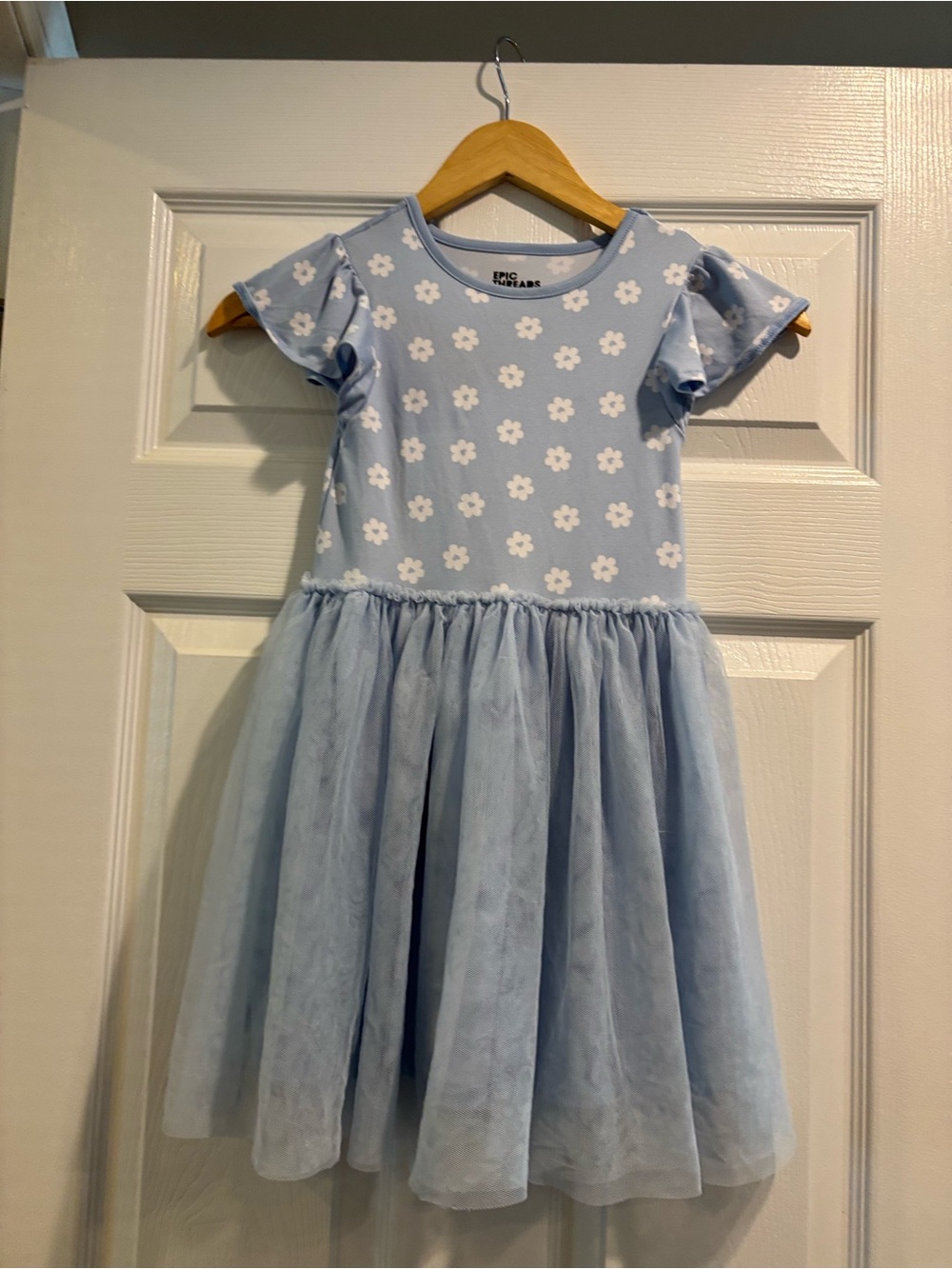Epic Threads Light Blue Floral Tulle Dress